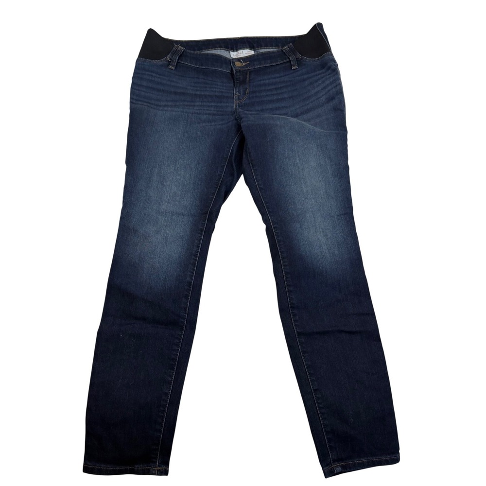 Isabel by Ingrid & Isabel Maternity Skinny Jeans Dark Wash Side Panel Size 10